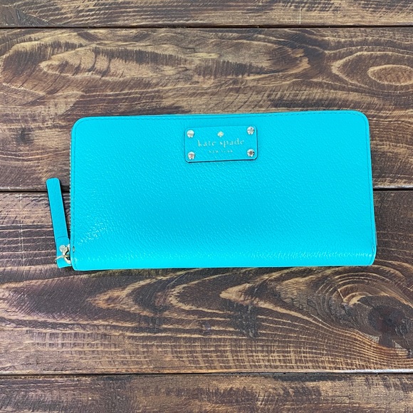 kate spade Handbags - Kate Spade Aqua Leather Wallet